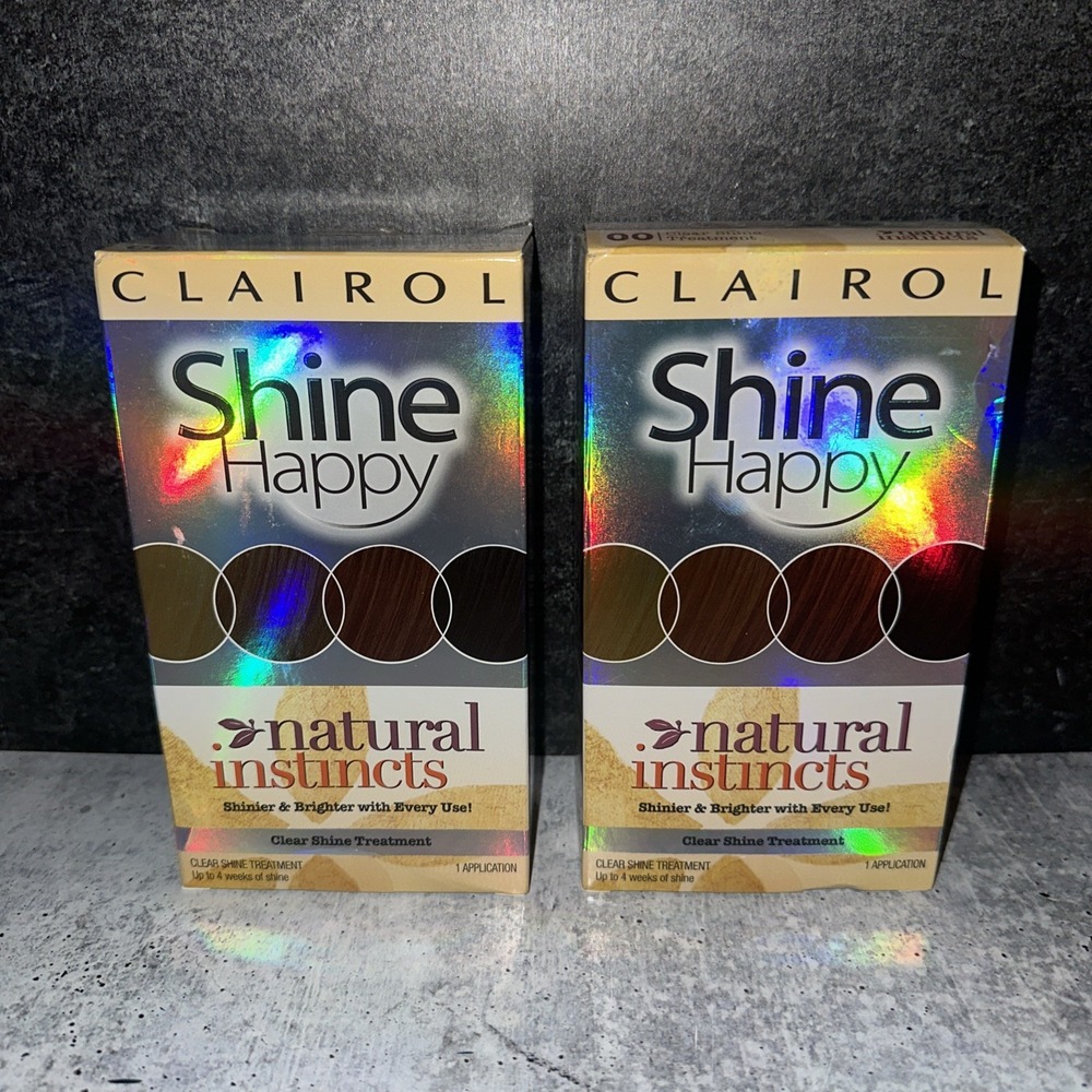 2 Lot Clairol Natural Instincts Shine Happy 00-Clear Shine Treatment